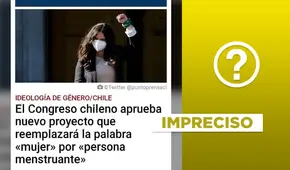 Es impreciso el post sobre proyecto chileno en favor de los derechos de personas menstruantes