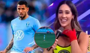 Tepha Loza visitó a Sergio Peña en Suecia y lo alentó durante partido del Malmö