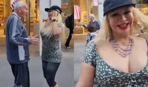 Susy Díaz bailó con un hombre en las calles de Italia y generó risas en los transeúntes