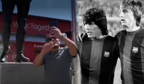 ¡Gran sorpresa! “Cholito” Sotil visitó la estatua de su padrino Johan Cruyff en Barcelona