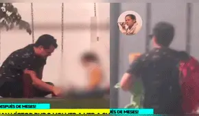 Juan Víctor se reencontró con su hija luego de 4 meses y la sorprendió con un ramo de girasoles