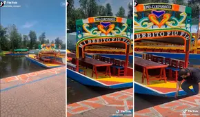 “Mi bebito fiu fiu” llegó hasta México: hombre decora su trajinera con nombre de popular canción