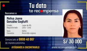 Melisa González Gagliuffi: Mininter ofrece 30.000 soles por fugitiva que atropelló a 3 jóvenes
