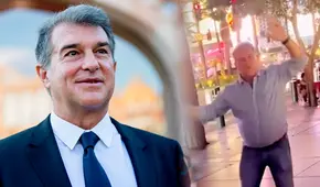 ¡Sacó los pasos prohibidos! Presidente del Barcelona es captado bailando en la calle con aficionada