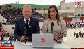 Alvina Ruiz y Gunter Rave desmotivados por público ausente en desfile militar