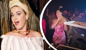 Katy Perry es captada arrojando  tajadas de pizza en una discoteca