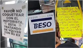 Los mensajes más ocurrentes que los choferes de combi y mototaxi han puesto en sus vehículos Los mensajes más ocurrentes que los choferes de combi y mototaxi han puesto en sus vehículos