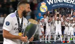¡Así levantaron el título 98! Benzema alzó la Supercopa de Europa como capitán del Real Madrid