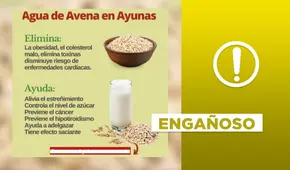 No, el consumo de agua de avena en ayunas no “elimina” la obesidad y el colesterol malo