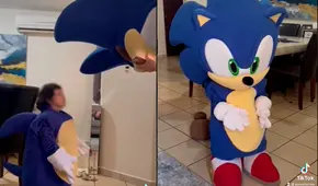 Niña cumple su sueño de tener disfraz de Sonic, pero cuando lo usa no puede moverse