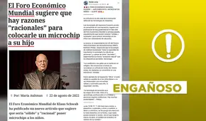 Post viral sacó de contexto un artículo del Foro Económico Mundial sobre tecnología aumentada