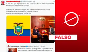 No, Pedro Castillo no recibió a Gustavo Petro con la bandera de Ecuador