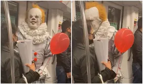 Joven sube al Metro de Lima y se sorprende al encontrar al payaso Pennywise