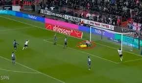 ¡Se le escapó el rival! Marcos López acabó en el piso cuando intentó evitar el 3-2 del PSV