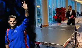Un elegante Roger Federer ‘entrena’ jugando ping-pong previo a la gala de Laver Cup 2022