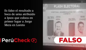 Es falso el resultado a boca de urna atribuido a Ipsos que coloca en primer lugar a Jorge Mera en Loreto
