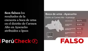 Son falsos los “resultados de boca de urna del distrito de Carmen Alto”, Ayacucho, atribuidos a Ipsos