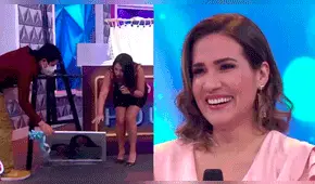 Alvina Ruiz es sorprendida con cuadro para su casa, pero chico de producción lo rompe en vivo 