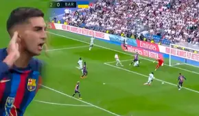 ¡A pura gambeta! Fati hizo una brillante jugada y se la cedió a Ferrán, quien puso el 2-1 del Barca