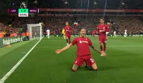 Cabezazo y a celebrar: Darwin Núñez abre el marcador para el Liverpool sobre West Ham