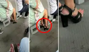 Mujer deja en shock a los pasajeros de una combi por sus singulares uñas en los pies