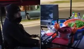 ‘Mototaxi cevichera’: joven vende platos marinos durante la madrugada en Sullana