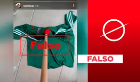 No, Lionel Messi no subió una historia en la que usa la camiseta de México como trapeador