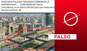 No, la PNP no formó un símbolo nazi: la imagen viral es una gráfica satírica No, la PNP no formó un símbolo nazi: la imagen viral es una gráfica satírica
