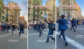 Peruanos bailan marinera en las calles de Barcelona y dejan atónitos a los españoles