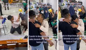 Joven sufre por desamor en una fiesta, pero le da un beso en la mejilla a su amigo