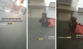 Delivery no deja de trabajar ni por inundaciones y entrega sus pedidos nadando: "Todoterreno"