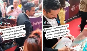 ¡No era su momento! Esperó 15 años por el autógrafo de 'Poncho' Herrera, y al verlo su plumón no pintó