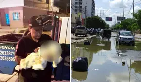 Hallan abandonado a bebé de 20 días de nacido antes de torrencial lluvia en Tumbes