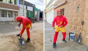 ¿Quién es el 'Chapulín Colorado' que se enfrenta a los huecos de las pistas en Trujillo?