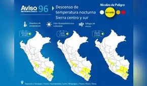 Senamhi advierte de descenso de temperatura nocturna en la sierra centro y sur del país
