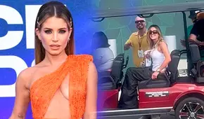 ¡Se codea con las estrellas! Flavia Laos luce al lado de J Balvin en su visita al Grand Prix de Miami