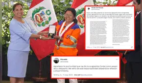 Isabel Cortez: asesores de congresista renuncian tras condecoración de Dina Boluarte
