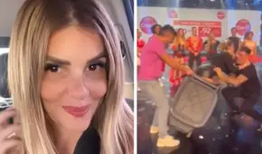 Johanna San Miguel termina en un tacho de basura tras broma de Pancho Rodríguez y Renzo Schuller