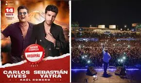 Concierto de Sebastian Yatra y Carlos Vives en Arequipa se dará en el Jardín de la Cerveza