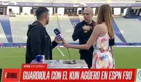 La divertida interrupción de Guardiola al Kun Agüero en vivo: "Te llevas a todos a Miami"