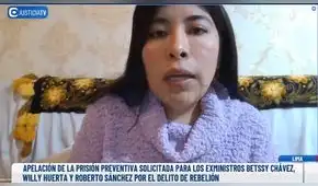 "No percibo lo de antes": Betssy Chávez pide reducir la caución de S/100.000 que dictó el PJ "No percibo lo de antes": Betssy Chávez pide reducir la caución de S/100.000 que dictó el PJ
