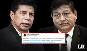 Pedro Castillo: Walter Ayala abandona defensa en proceso de amparo de restitución del expresidente