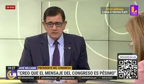 José Williams y su crítica por blindaje a 'mochasueldos': "El mensaje del Congreso es pésimo"