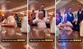 Meseros de restaurante sorprenden a hombre por su cumpleaños y pasa el peor susto de su vida