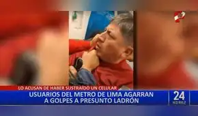 Pasajeros del Metro de Lima golpean a presunto ladrón de celulares