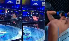 Luchador ecuatoriano entró al octógono haciendo malabares, se torció la rodilla y se retiró de la pelea