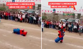 Al estilo 'Transformers': niños se roban el show en desfile de Ancón al disfrazarse de camión cisterna