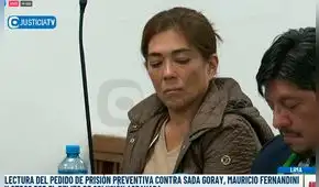 Sada Goray: Poder Judicial dicta 30 meses de prisión preventiva en su contra Sada Goray: Poder Judicial dicta 30 meses de prisión preventiva en su contra