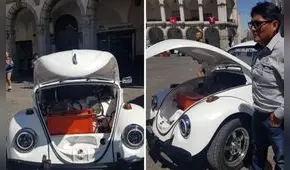 Convierten al tradicional 'Vocho' o ‘Cucaracha’ en auto eléctrico en Arequipa