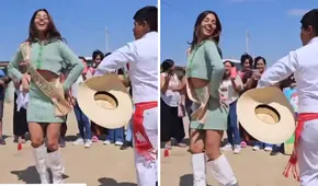 Luciana Fuster llegó a Piura y sorprendió al bailar marinera con un niño: "Hermosa reina"